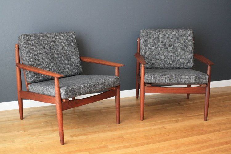 Grete Jalk Pair of Danish Modern Grete Jalk Lounge Chairs at 1stdibs