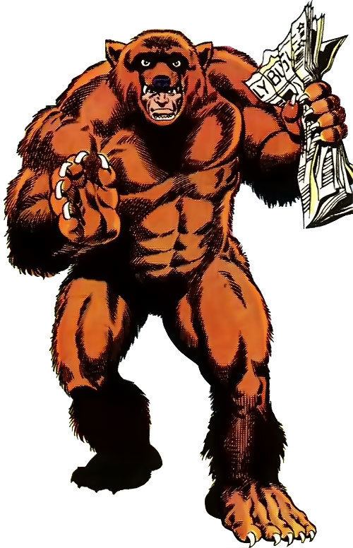 Grizzly (comics) Grizzly Marvel Comics Spiderman enemy Character profile