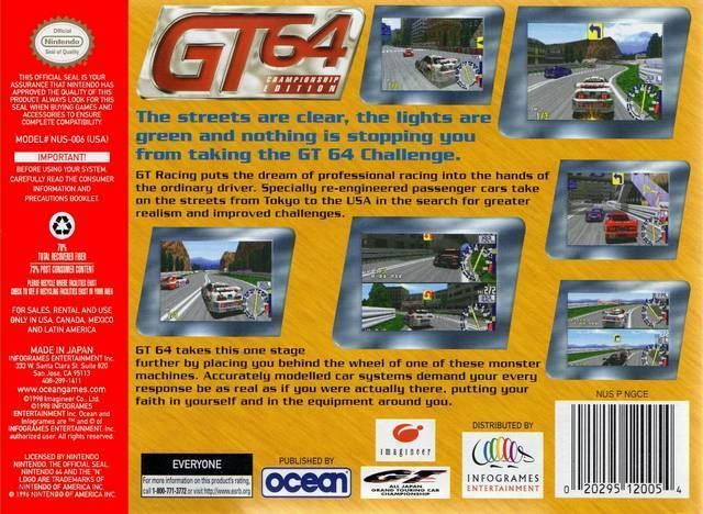GT 64: Championship Edition GT 64 Championship Edition Box Shot for Nintendo 64 GameFAQs