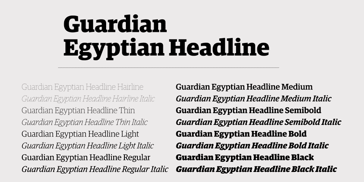 guardian egyptian font microsoft