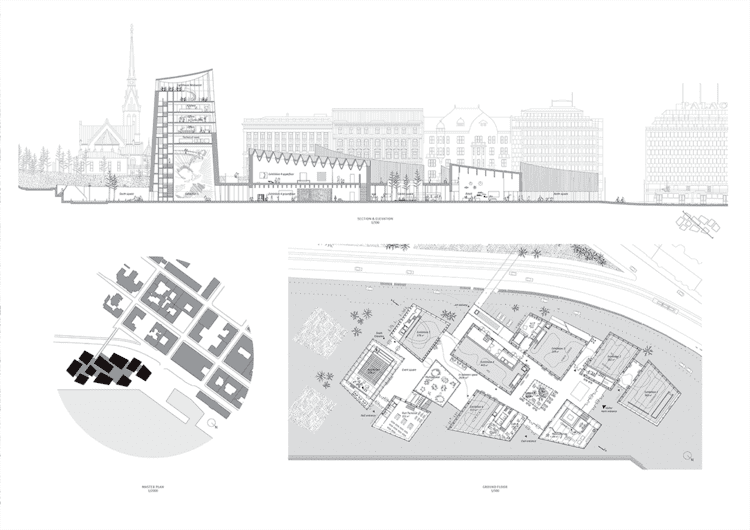 Guggenheim Helsinki Plan Moreau Kusunoki Architectes winners of Guggenheim Helsinki METALOCUS