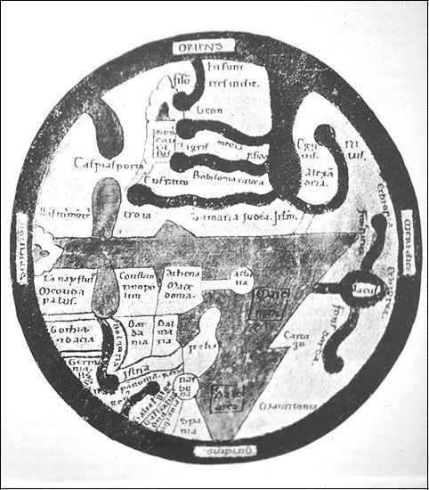 Guido of Pisa 216 World Map of Guido of Pisa 1119 AD 13 cm diameter