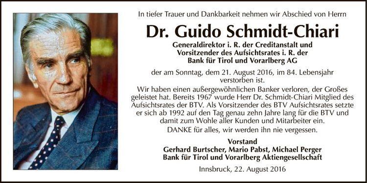 Guido Schmidt-Chiari Traueranzeige von Dr Guido SchmidtChiari vom 24082016