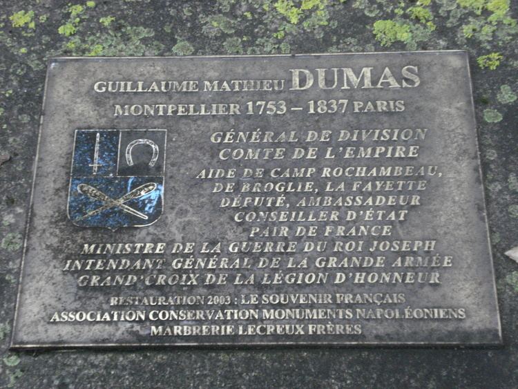 Guillaume-Mathieu Dumas FileTombe de GuillaumeMathieu DUMAS Cimetire du Calvaire JPG
