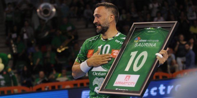 Guillaume Saurina Handball Nmes avec ses 12 buts Nantes Guillaume Saurina le n