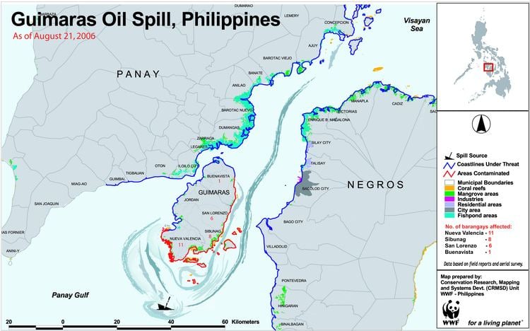 Guimaras oil spill Large oil spill in the Philippines threatens marine ecosystem WWF
