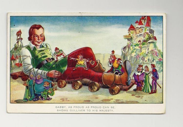 Gullivers Travels (1939 film) movie scenes 1939 Gulliver s Travels Cartoon Postcard Paramount Feature Animated Movie 1944 World War Two Postage and Whitstable Kent Postmark Colchester 