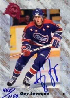 Guy Leveque Guy Leveque certified autograph 1991 Classic card Retired Hockey