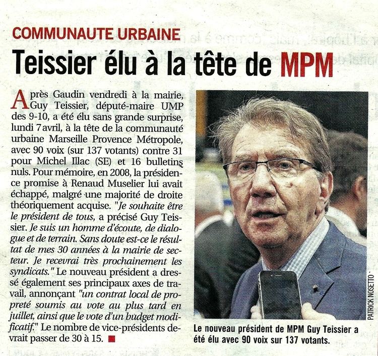 Guy Teissier Marseille Guy TEISSIER Brillante lection de Prsident de MPM