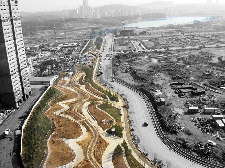 Gwanggyo Gwanggyo New Town Park System construction begins PARKKIM