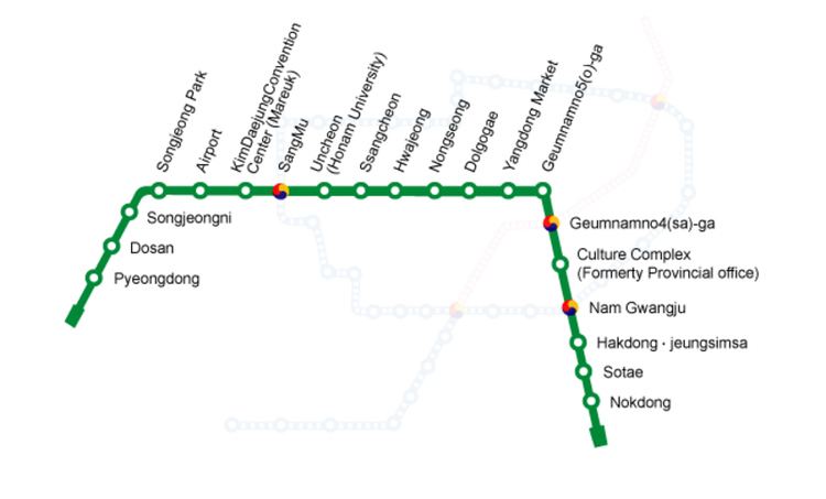 Gwangju Metro Subway Gwangju metro map South Korea