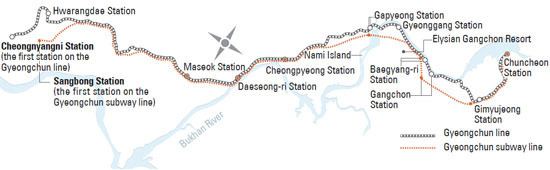 Gyeongchun Line Seoul to Chuncheon by subway the Gyeongchun and Jungang line One
