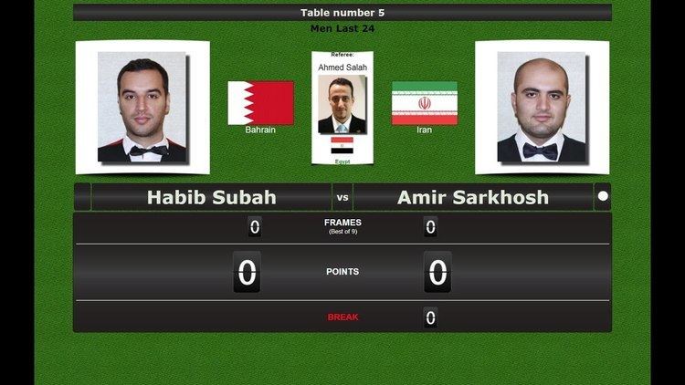 Habib Subah Snooker 6 reds Last 32 Habib Subah vs Amir Sarkhosh YouTube