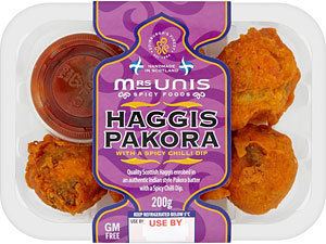 Haggis pakora Mrs Unis Haggis Pakora with a Spicy Chilli Dip 200g Compare