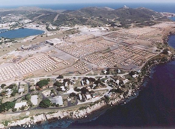 Haitian refugees held at the Guantanamo Bay Naval Base