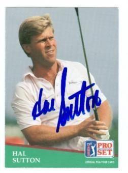 Hal Sutton Autographed Hal Sutton Memorabilia Signed Golf Ball Photo Pin Flag