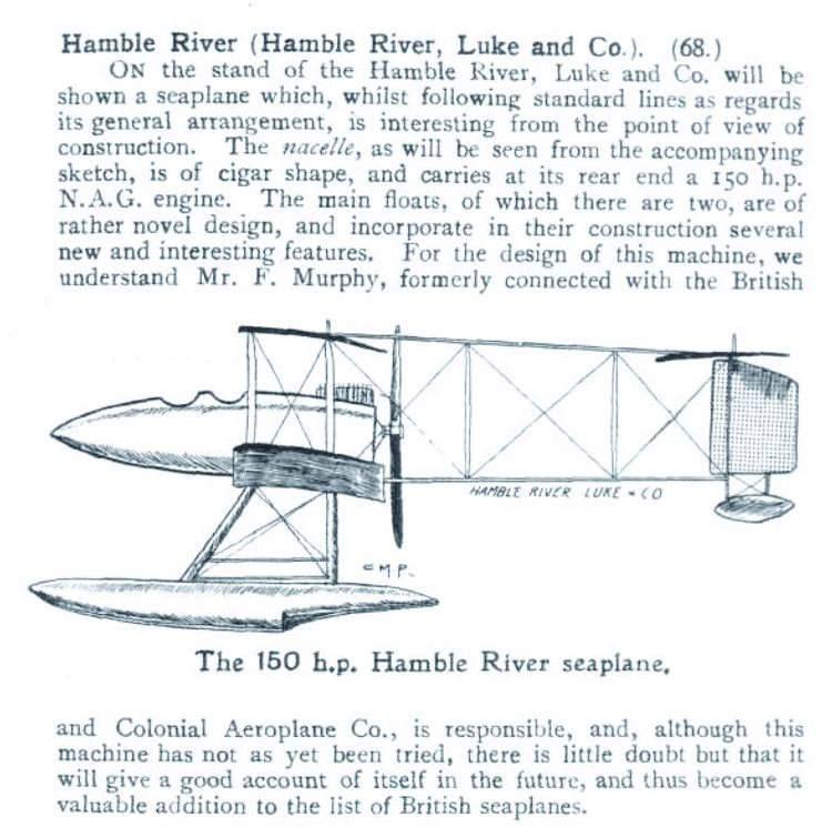 Hamble River H.L.1 Seaplane