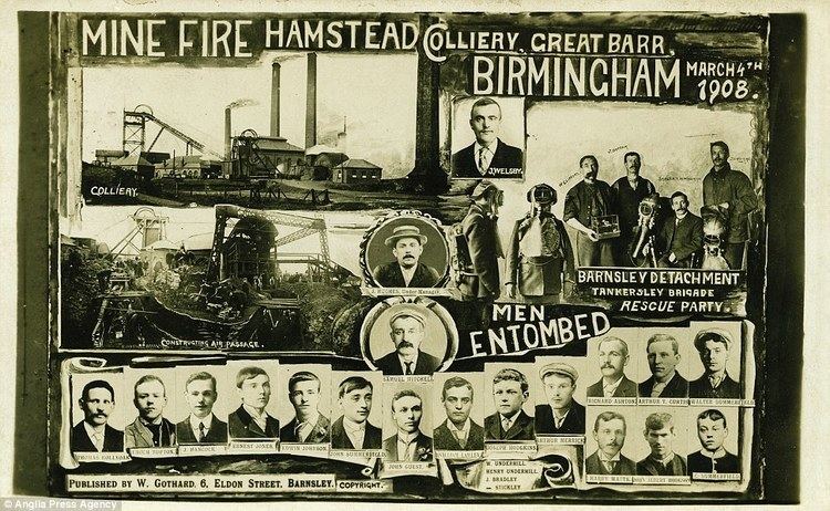 Hamstead Colliery Edwardian POSTCARDS commemorating disasters that claimed the lives