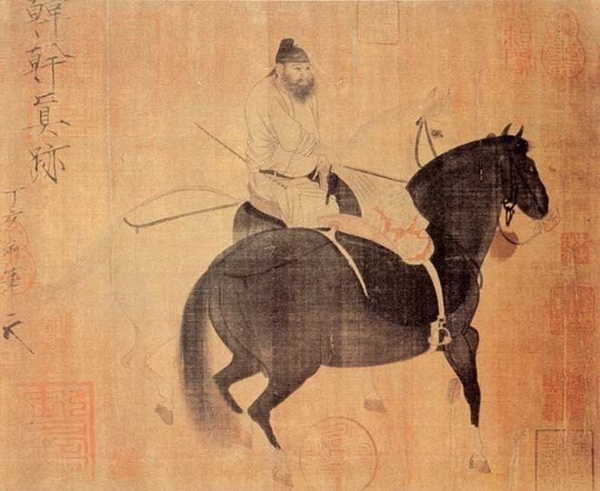 Han Gan Herding horse silk painting 341275 cm by Han Gan Tang Dynasty