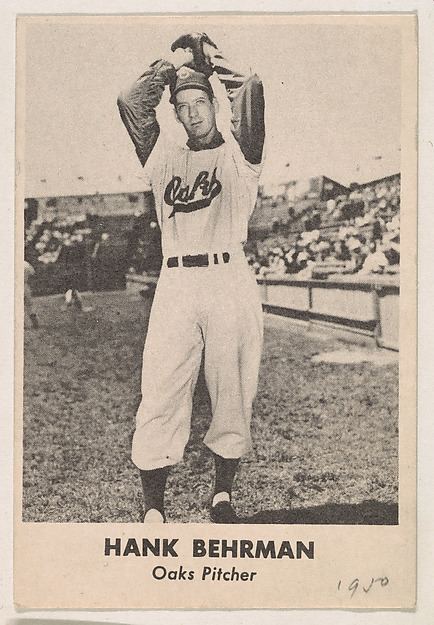 Hank Behrman Issued by Sunbeam Bread Hank Behrman Oaks Pitcher from the