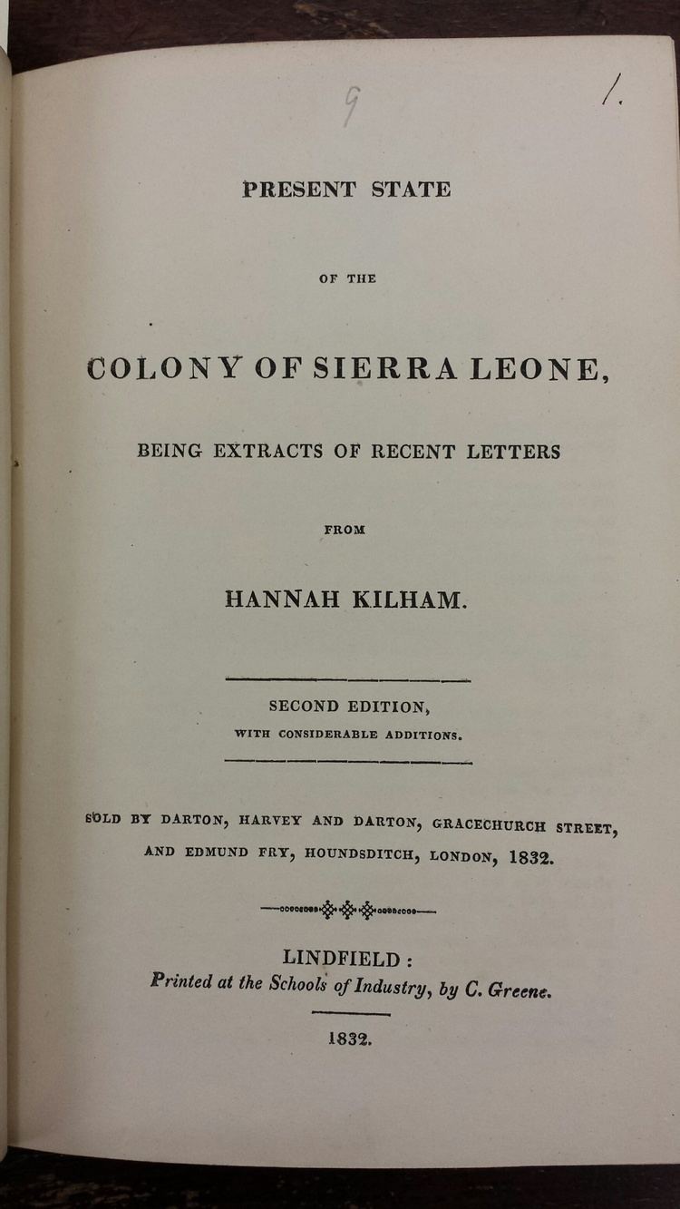 Hannah Kilham Present state of the colony of Sierra Leone by Hannah Kilham