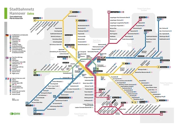 Hanover Stadtbahn Stadtbahn Hanover metro map Germany