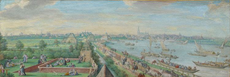 Hans Bol FileProfile of Amsterdam seen from the landside by Hans