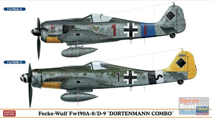 Hans Dortenmann HAS02078 172 Hasegawa Fw 190A8D9 Dortenmann Combo 2 kits