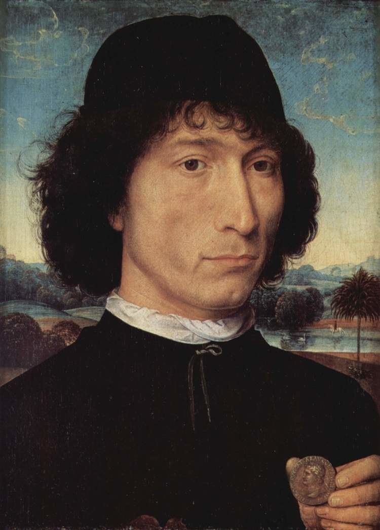 Hans Memling Portrait of a Man holding a coin of the Emperor Nero