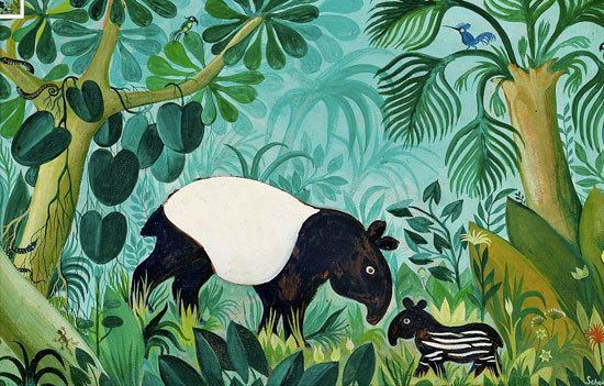Hans Scherfig Jungle and animals paintings by Danish Hans Scherfig