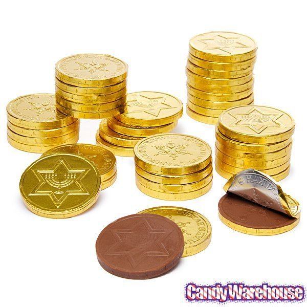 Hanukkah gelt Chanukah Gelt Gold Foiled Milk Chocolate Coins 5LB Bag Bulk Candy
