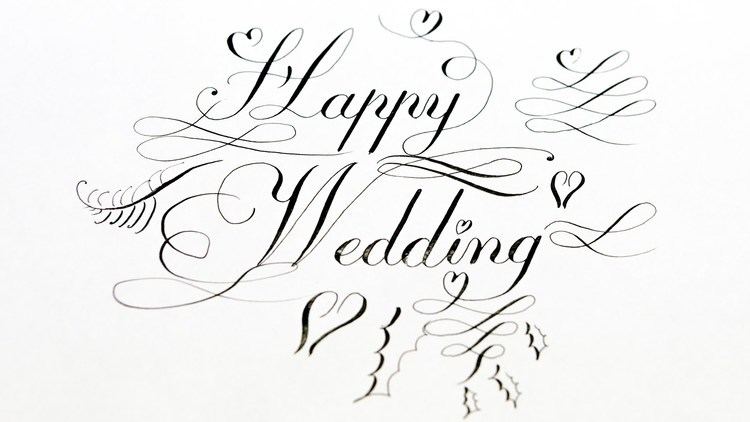 Happy Wedding Happy Wedding Calligraphy Card YouTube