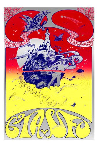 Hapshash and the Coloured Coat and the Coloured Coat Pink Floyd CIA vs UFO Poster