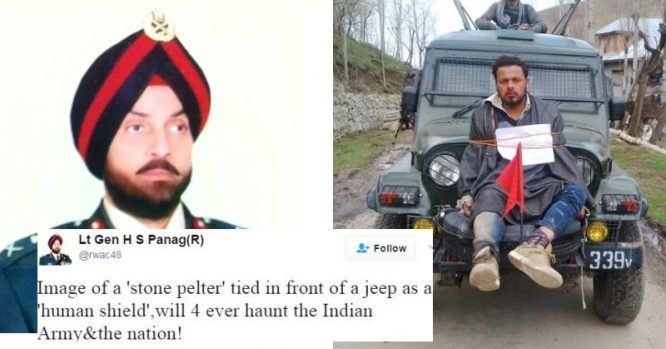 Harcharanjit Singh Panag A Retired Indian Army Lt General Claims Human Shield Video