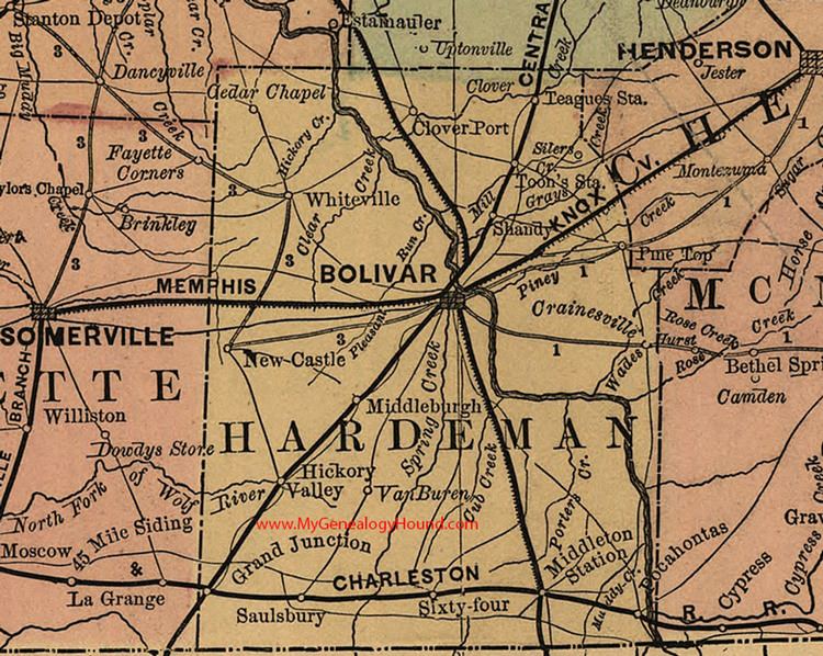 Hardeman County, Tennessee wwwmygenealogyhoundcommapstennesseemapstnha