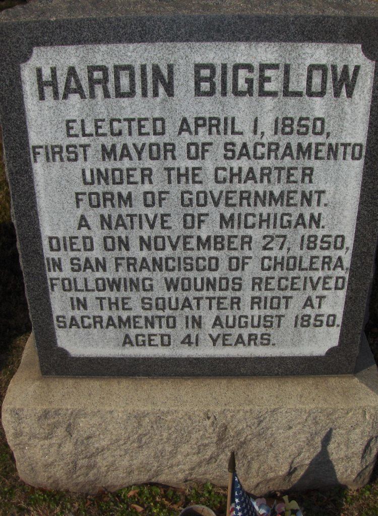 Hardin Bigelow FileHardin Bigelow gravesite marker Sacramento CA mayorjpg