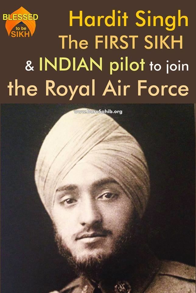 Hardit Malik BlessedtobeSikh Hardit Singh The FIRST SIkh INDIAN pilot to