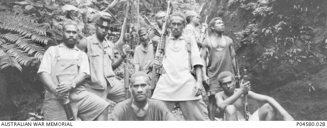 Harold Keke Militant leader Harold Keke centre front and group of Guadalcanal