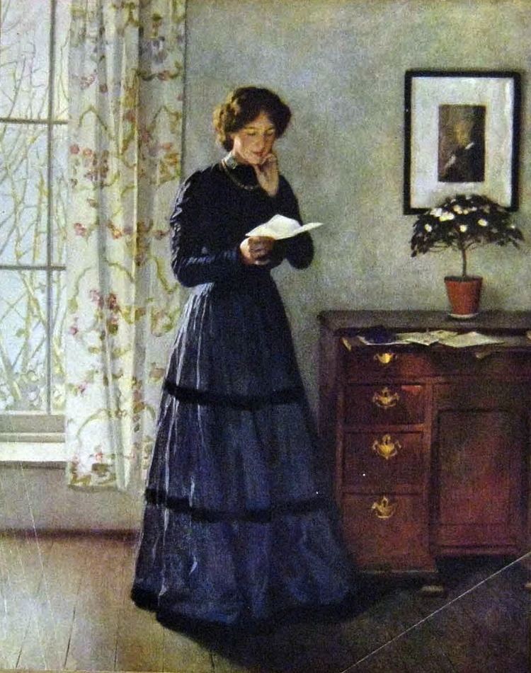 Harold Knight Books and Art The Letter c1924 Harold Knight English