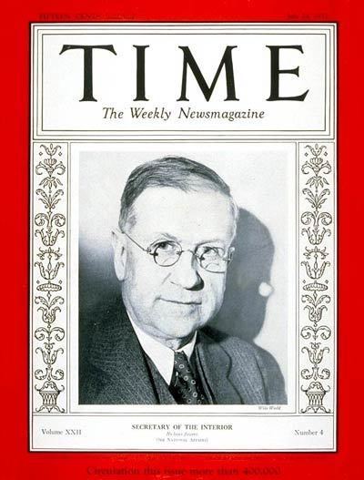 Harold L. Ickes TIME Magazine Cover Harold L Ickes July 24 1933