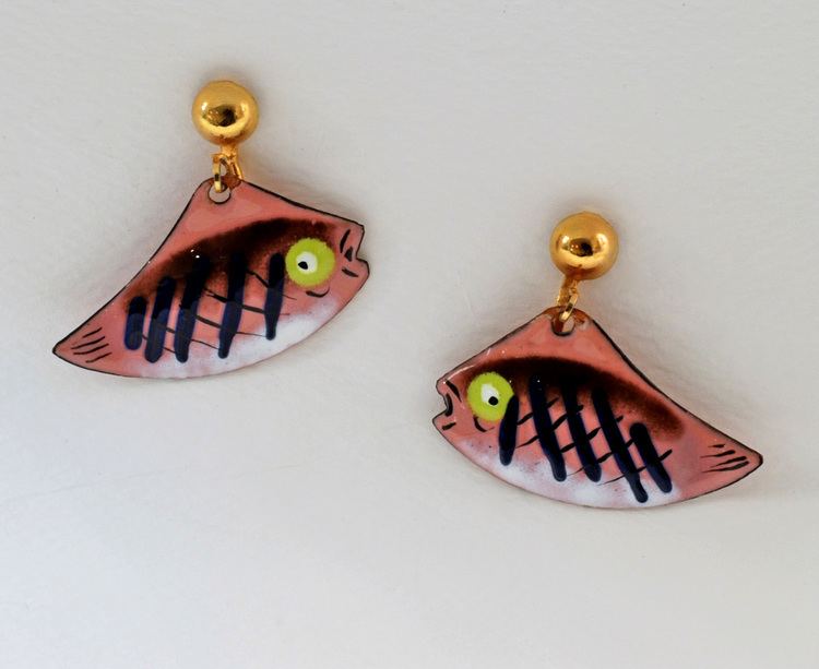 Harold Tishler Harold Tishler Enamel Fish Earrings
