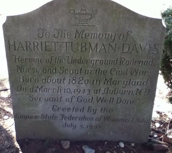 Harriet Tubman Grave Lynn la Tricoteuse on Twitter quotHarriet Tubman grave stone httpt