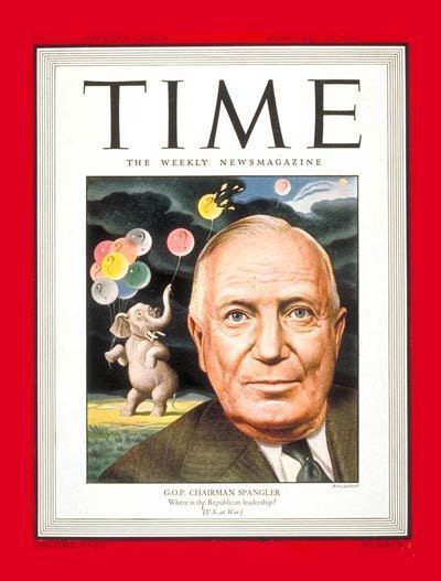 Harrison E. Spangler TIME Magazine Cover Harrison E Spangler Feb 14 1944 Politics
