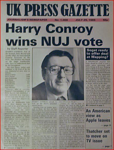 Harry Conroy Former NUJ general secretary Harry Conroy dead at 67 Press Gazette