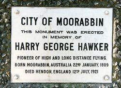 Harry Hawker Harry Hawker Monument Australia
