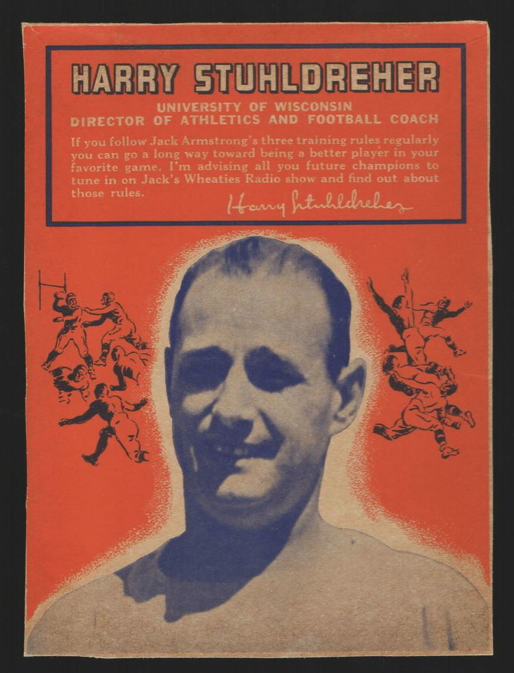 Harry Stuhldreher 1936 Wheaties Coaches Harry Stuhldreher Wisconsin Notre