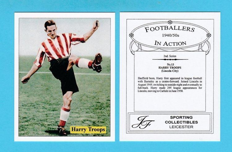 Harry Troops JF SPORTING FOOTBALLER CARD 194050s HARRY TROOPS OF LINCOLN