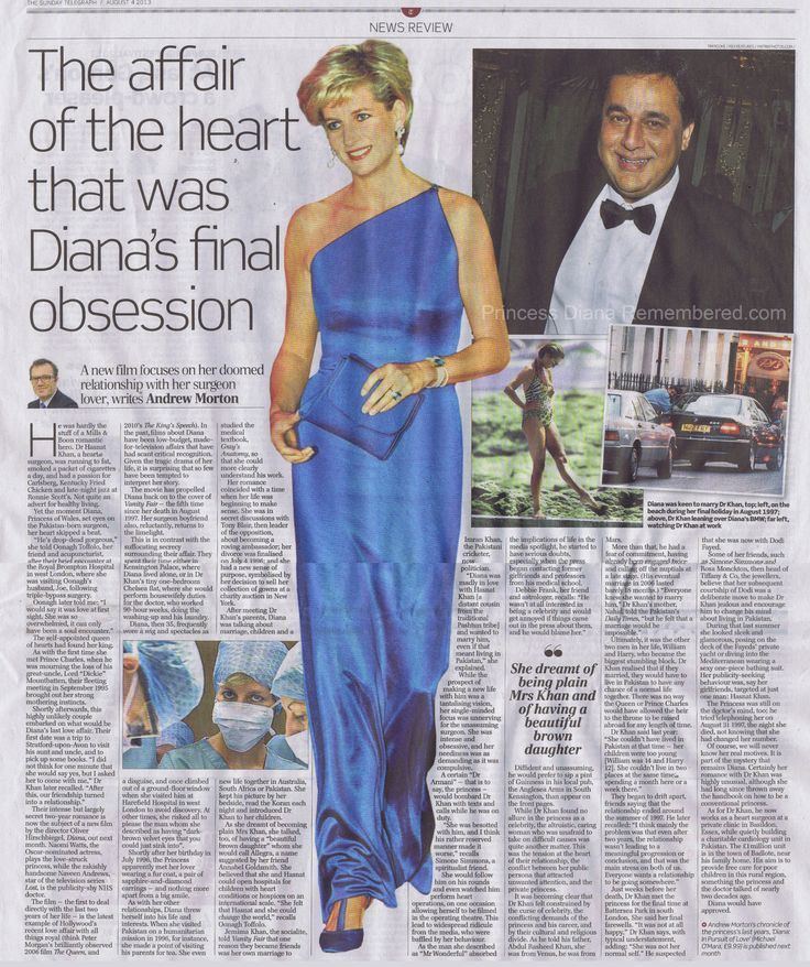 A newspaper article about Princess Diana and Hasnat Khan