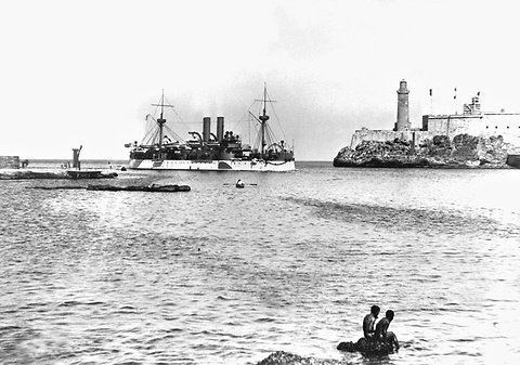 Havana Harbor Feb 15 1898 US Battleship Maine Explodes in Havana Harbor