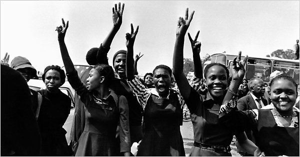 Have You Heard from Johannesburg? movie scenes Scenes from the film Have You Heard From Johannesburg include the Soweto uprising of 1976 Credit Peter Magubane Clarity Films